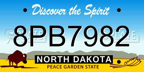 8PB7982 North Dakota License Plate