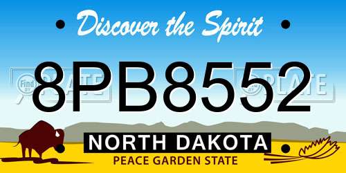 8PB8552 North Dakota License Plate
