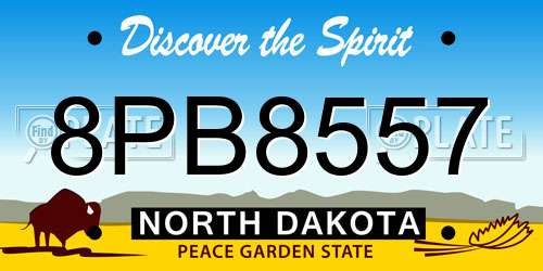 8PB8557 North Dakota License Plate