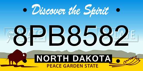 8PB8582 North Dakota License Plate