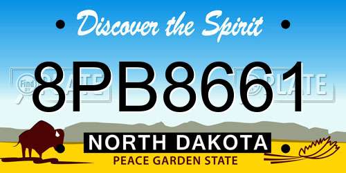 8PB8661 North Dakota License Plate