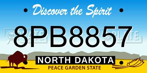 8PB8857 North Dakota License Plate