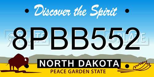 8PBB552 North Dakota License Plate