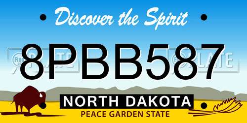 8PBB587 North Dakota License Plate