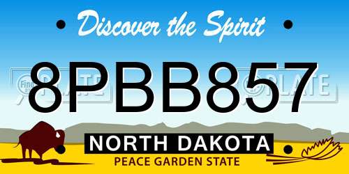 8PBB857 North Dakota License Plate
