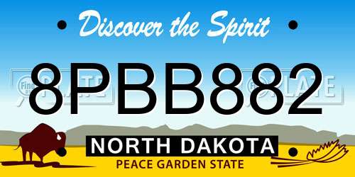 8PBB882 North Dakota License Plate