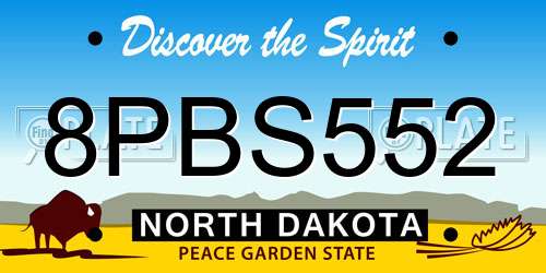 8PBS552 North Dakota License Plate