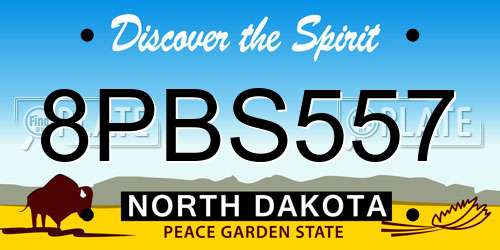 8PBS557 North Dakota License Plate