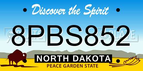 8PBS852 North Dakota License Plate
