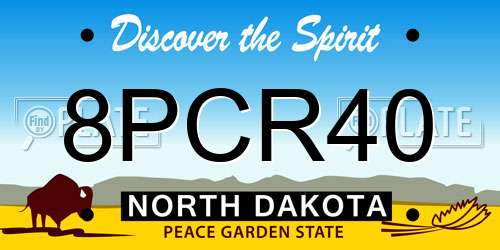 8PCR40 North Dakota License Plate