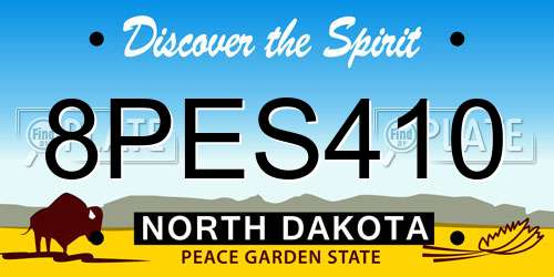 8PES410 North Dakota License Plate