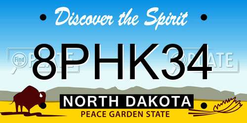 8PHK34 North Dakota License Plate