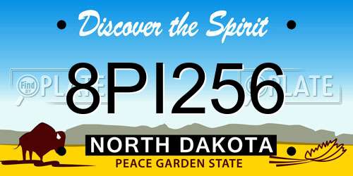 8PI256 North Dakota License Plate