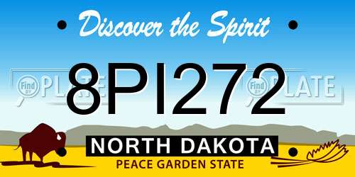 8PI272 North Dakota License Plate