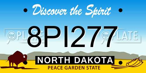 8PI277 North Dakota License Plate