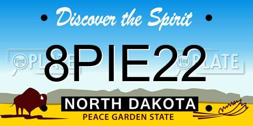 8PIE22 North Dakota License Plate