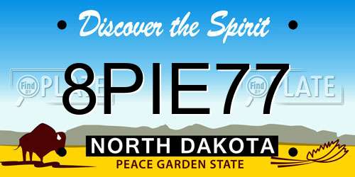 8PIE77 North Dakota License Plate
