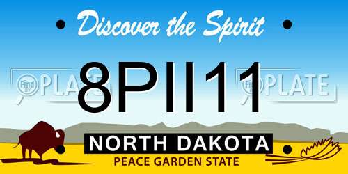 8PII11 North Dakota License Plate