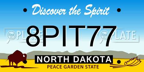 8PIT77 North Dakota License Plate
