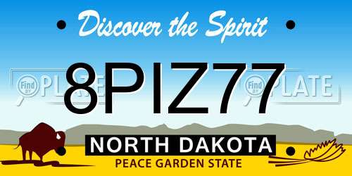 8PIZ77 North Dakota License Plate