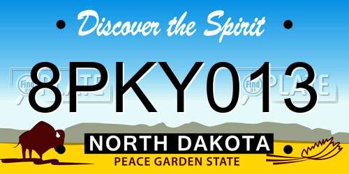 8PKY013 North Dakota License Plate