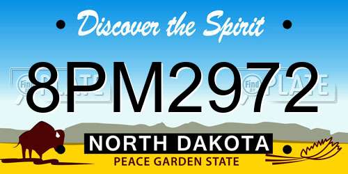 8PM2972 North Dakota License Plate