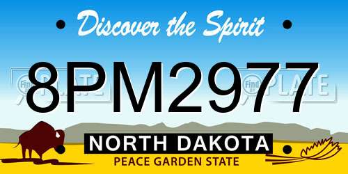 8PM2977 North Dakota License Plate