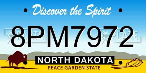 8PM7972 North Dakota License Plate