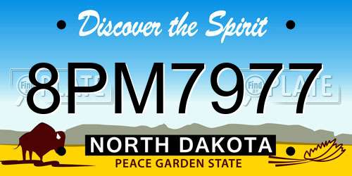 8PM7977 North Dakota License Plate