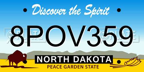 8POV359 North Dakota License Plate