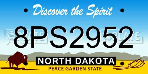 8PS2952 North Dakota License Plate