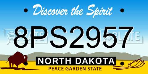 8PS2957 North Dakota License Plate