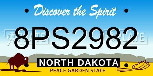8PS2982 North Dakota License Plate