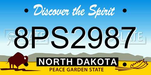 8PS2987 North Dakota License Plate