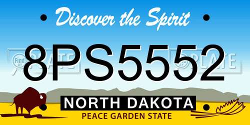 8PS5552 North Dakota License Plate