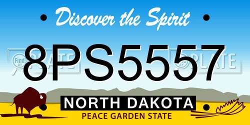 8PS5557 North Dakota License Plate
