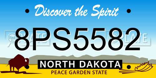 8PS5582 North Dakota License Plate
