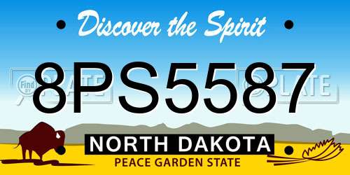 8PS5587 North Dakota License Plate