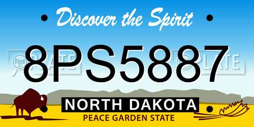 8PS5887 North Dakota License Plate