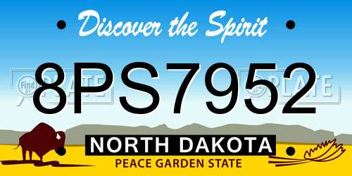8PS7952 North Dakota License Plate