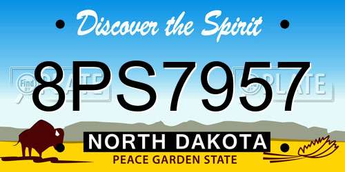 8PS7957 North Dakota License Plate