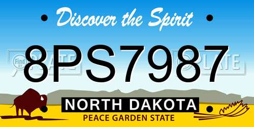 8PS7987 North Dakota License Plate