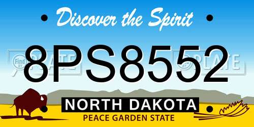 8PS8552 North Dakota License Plate