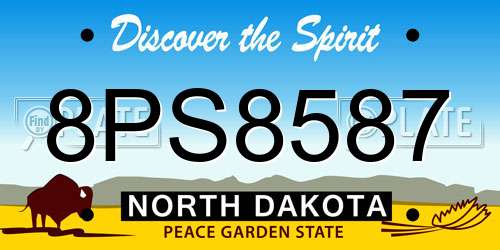 8PS8587 North Dakota License Plate