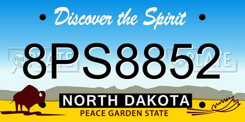 8PS8852 North Dakota License Plate