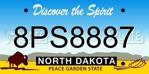8PS8887 North Dakota License Plate