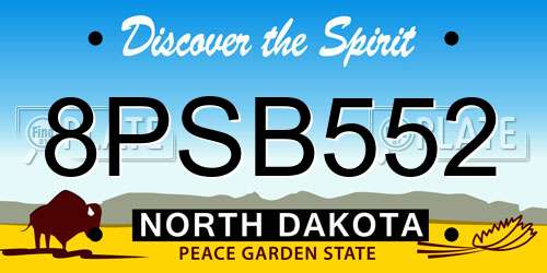 8PSB552 North Dakota License Plate
