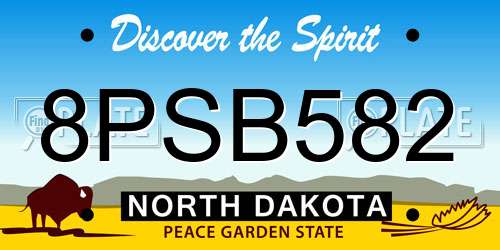 8PSB582 North Dakota License Plate