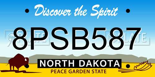 8PSB587 North Dakota License Plate
