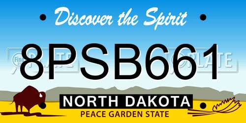 8PSB661 North Dakota License Plate
